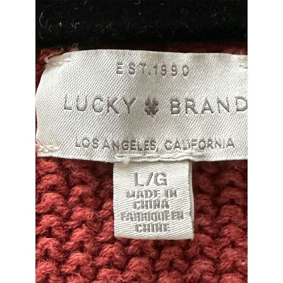 Lucky Brand Women's V-Neck Pullover Sweater Brown Size L - Picture 4 of 7
